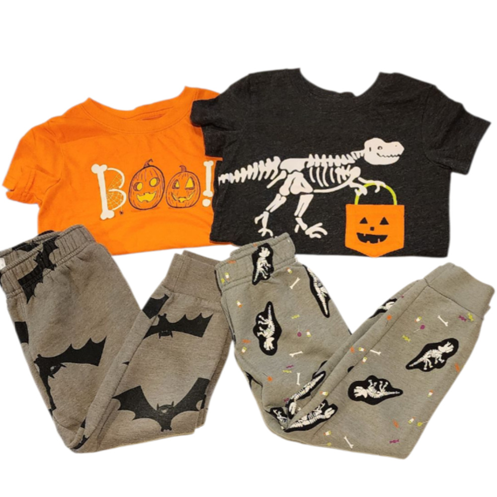Cat & Jack Halloween Tee Sweatpants Size 4T Kids Bundle of Four Pieces
